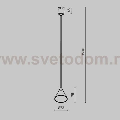 Трековый подвесной светильник Maytoni TR166-1-7W3K-M-B Cono