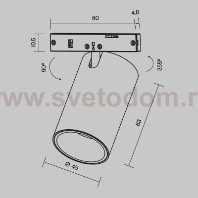 Трековый светильник Maytoni TR187-1-9W3K-M-B Focus Led