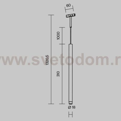 Трековый подвесной светильник Maytoni TR191-1-3W4K-M-B Skim