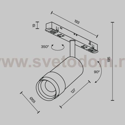 Трековый светильник Maytoni TR212-1-12WTW-DD-Z-B Focus Zoom