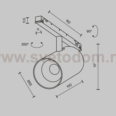 Трековый светильник Technical TR243-12W4K-B