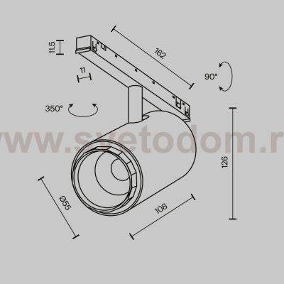 Трековый светильник Technical TR244-4-12WTW-DSZ-B