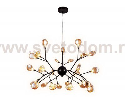 Люстра потолочная Ambrella TR3013/27 DCF/TI темный кофе/янтарь G4/27 max 20W D750*650 TRADITIONAL