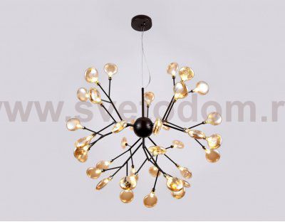Люстра потолочная Ambrella TR3021/36 DCF/TI темный кофе/янтарь G4/36 max 20W D750*650 TRADITIONAL