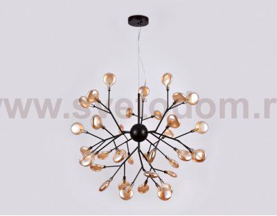 Люстра потолочная Ambrella TR3021/36 DCF/TI темный кофе/янтарь G4/36 max 20W D750*650 TRADITIONAL