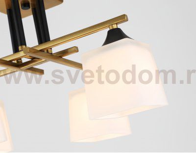 Люстра на штанге со стеклянными плафонами Ambrella TR303042/4 CP медь E27/4 max 60W 420*420*260