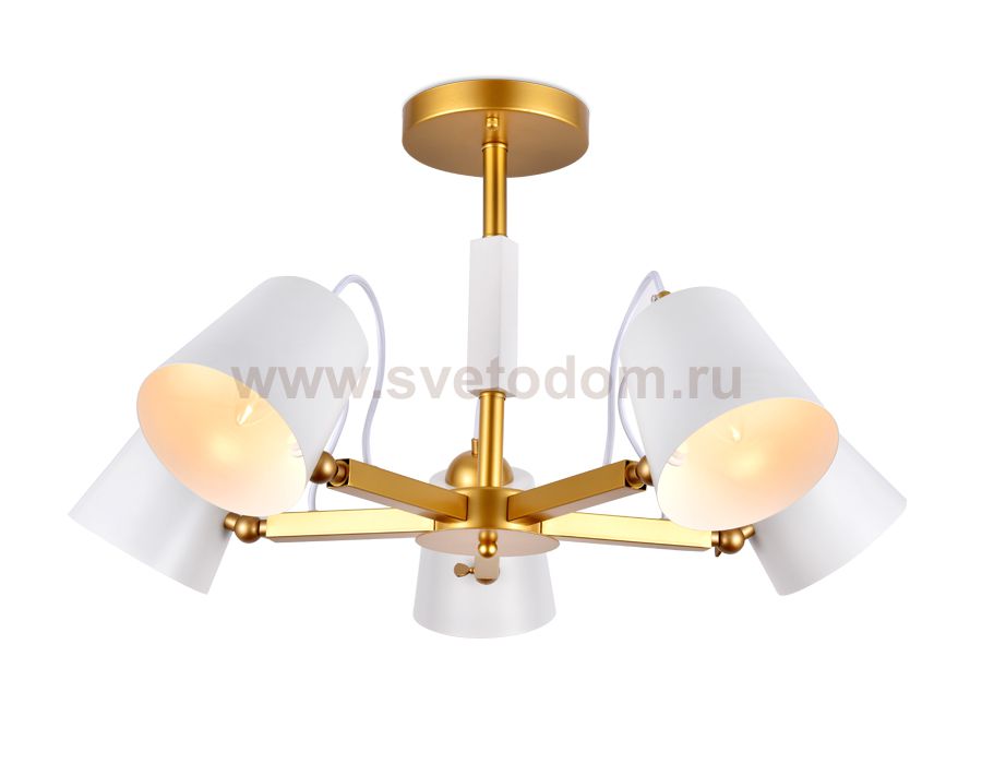 Люстра потолочная Ambrella TR3101/5 WH/GD белый/золото E14 max 40W D680*370 TRADITIONAL