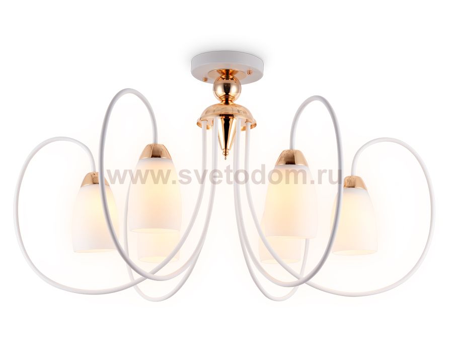 Люстра потолочная Ambrella TR3120/6 WH/GD белый/золото E27 max 40W D850*480 TRADITIONAL