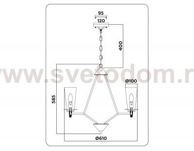 Подвесная люстра со сменной лампой Ambrella TR3237 TR