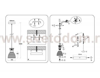 TR3401 FGD золото E27 max 60W D135*1000