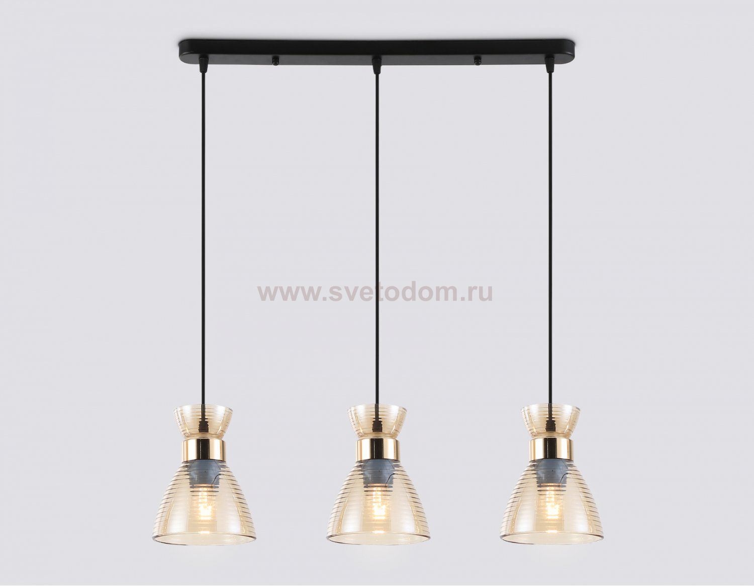 TR3404/3 BK/FGD/TI черный/золото/янтарь E27/3 max 60W 550*135*1000