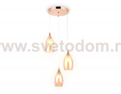 Люстра подвесная Ambrella TR3549/3 GD/TI золото/янтарь E14 max 40W 370*130*1000 TRADITIONAL