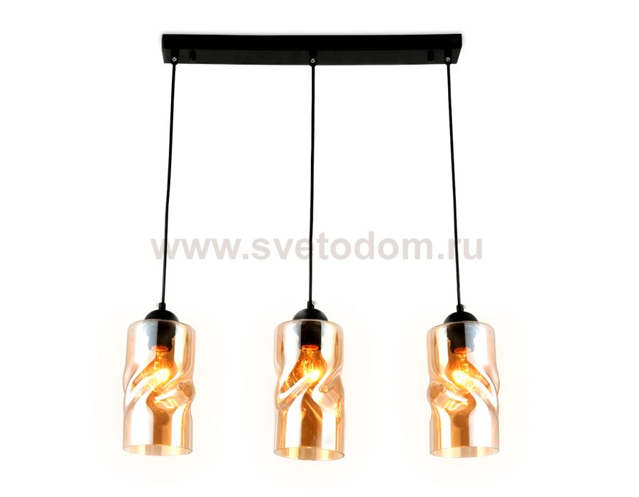 Люстра подвесная Ambrella TR3556/3 BK/TI черный/янтарь E27 max 40W 570*110*1200 TRADITIONAL