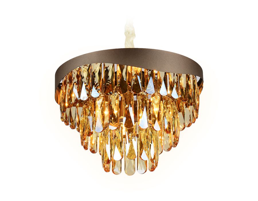 Люстра подвесная Ambrella TR5081 CF/TI кофе/янтарь E14/6 max 40W D400*1070 TRADITIONAL