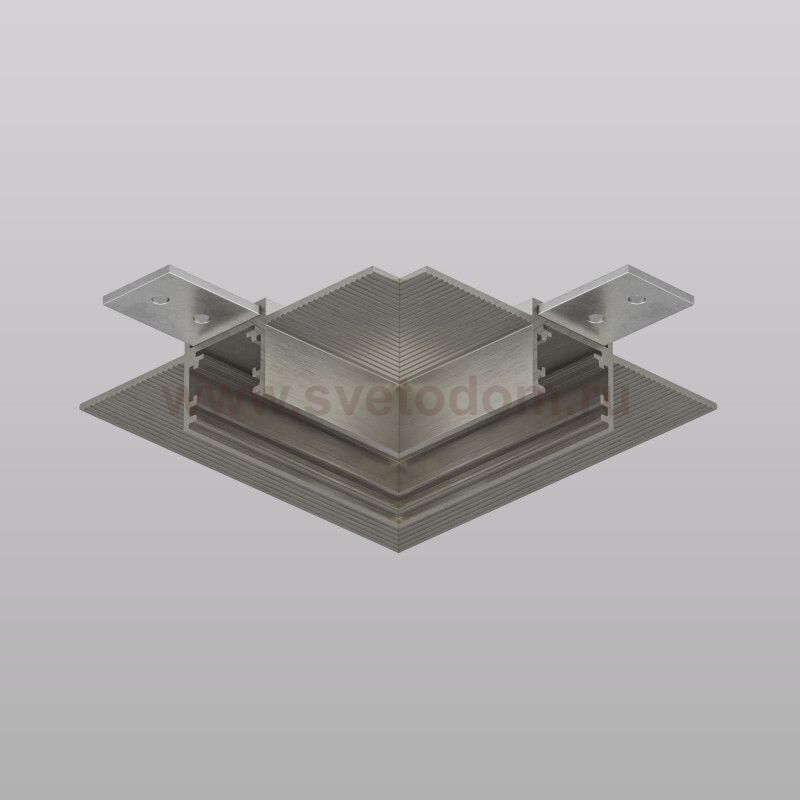 Угловой элемент трека SHINE HIDE для ГКЛ 12,5 мм, 90°, потолок–потолок, тёмный никель, алюминий