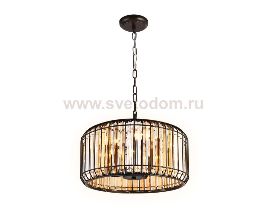 Люстра подвесная Ambrella TR5811 DCF/TI темный кофе/янтарь E14/5 max 40W D400*650 TRADITIONAL