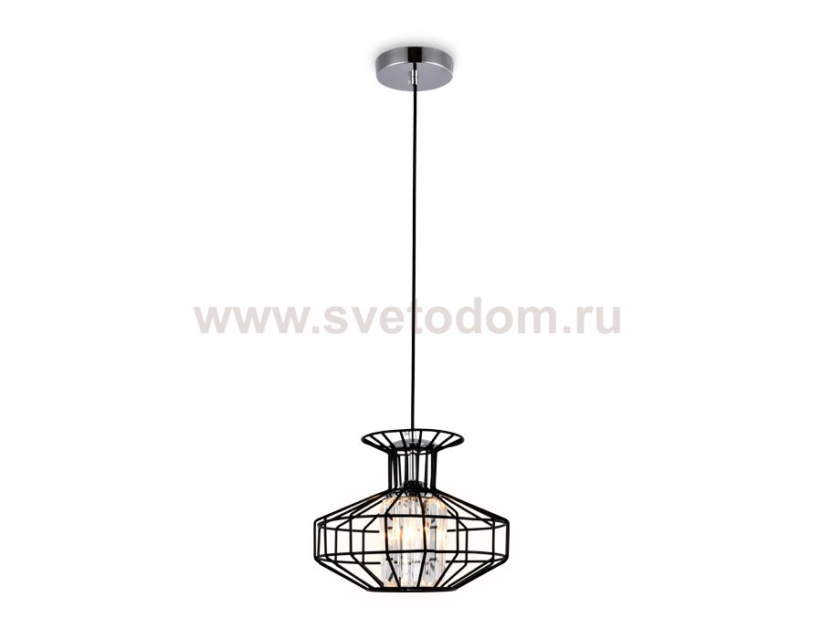 Люстра подвесная Ambrella TR5850 BK/CL черный/прозрачный E27 max 40W D240*1200 TRADITIONAL