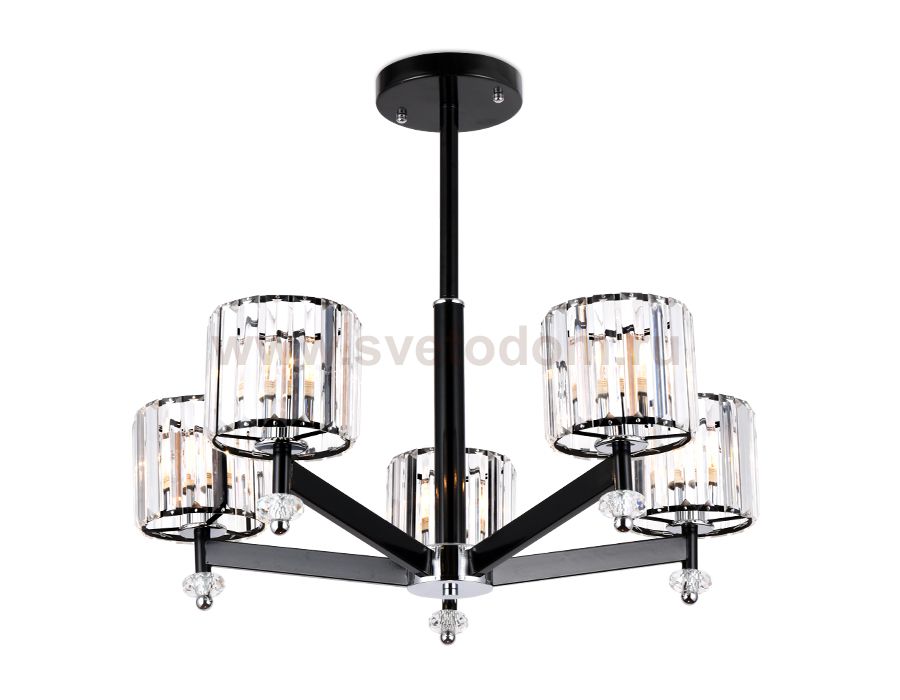 Люстра подвесная Ambrella TR5891/5 BK/CL черный/прозрачный E14 max 40W D630*530 TRADITIONAL