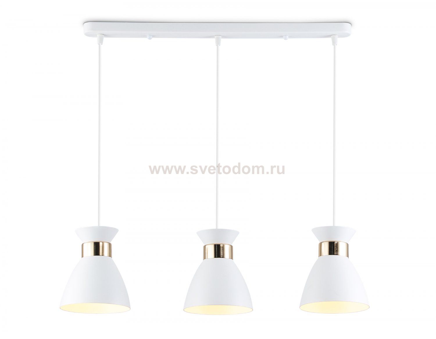 Светильник подвесной в стиле лофт Ambrella TR8466/3 WH/FGD белый/золото E27/3 max 60W 550*135*1000