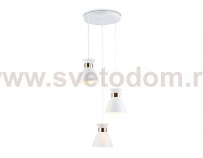 Светильник подвесной в стиле лофт Ambrella TR8467/3 WH/FGD белый/золото E27/3 max 60W D340*1000