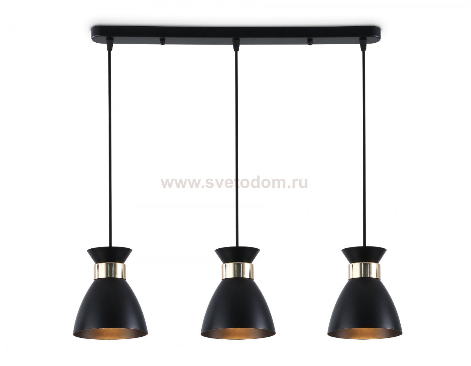 Светильник подвесной в стиле лофт Ambrella TR8469/3 BK/FGD черный/золото E27/3 max 60W 550*135*1000