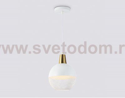 Светильник подвесной Ambrella TR8502 WH/CP белый/медь E27 max 60W D200*1000