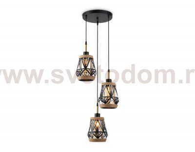 Светильник подвесной в стиле лофт Ambrella TR8522/3 BK/SB черный/бронза E27/3 max 60W D380*1000