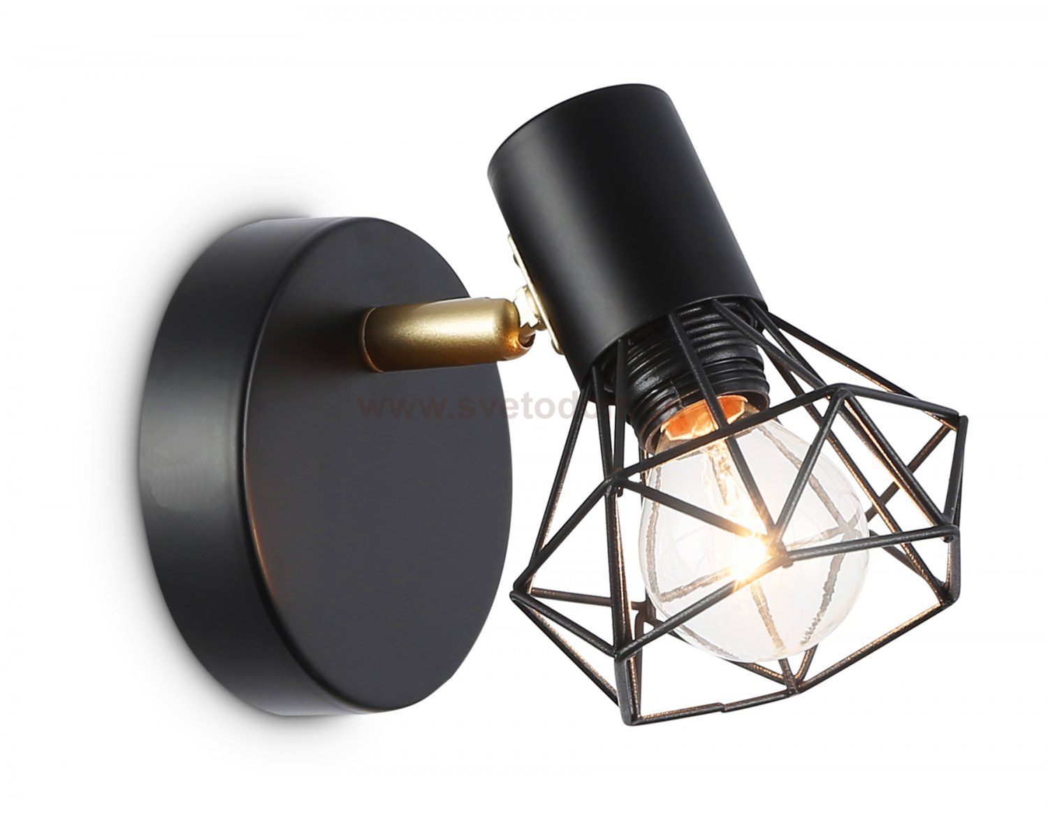 Настенно-потолочный спот в стиле лофт Ambrella TR8655 BK/GD черный/золото E14 max 60W 170*100*140