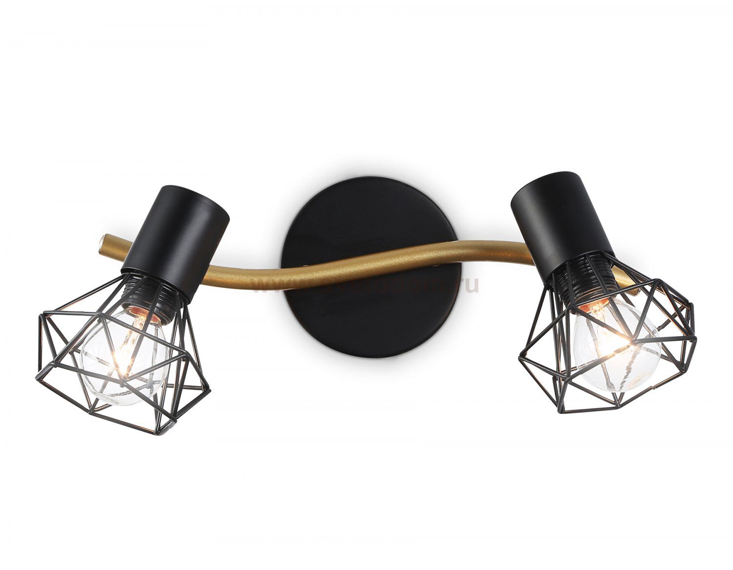 Настенно-потолочный спот в стиле лофт Ambrella TR8656/2 BK/GD черный/золото E14/2 max 60W 330*100*185