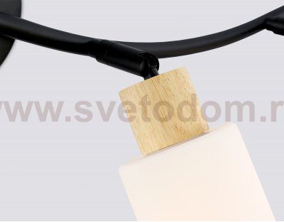 Настенно-потолочный спот в стиле лофт Ambrella TR8723/4 BK/WD черный/дерево E14/4 max 60W 760*100*210