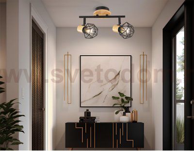 TR8752/2 BK/WD черный/дерево IP20 E27/2 310*115*200