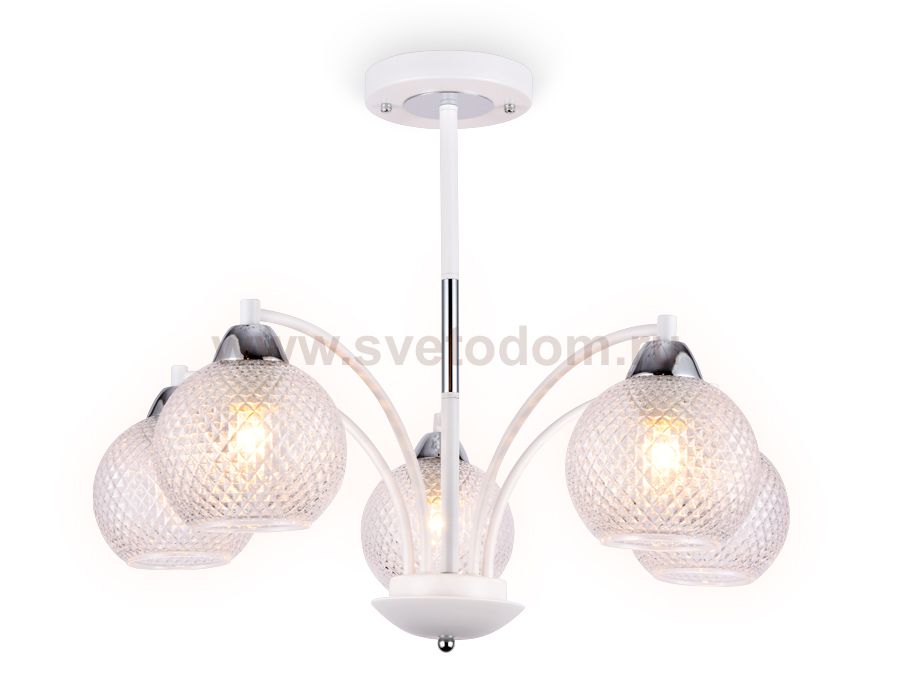 Люстра подвесная Ambrella TR9010/5 WH/CL белый/прозрачный E27 max 40W D620*500 TRADITIONAL