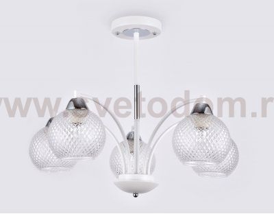 Люстра подвесная Ambrella TR9010/5 WH/CL белый/прозрачный E27 max 40W D620*500 TRADITIONAL