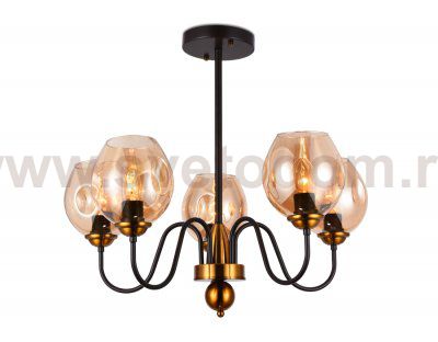Люстра подвесная Ambrella TR9057/5 DCF/TI темный кофе/янтарь E27 max 40W D650*572 TRADITIONAL