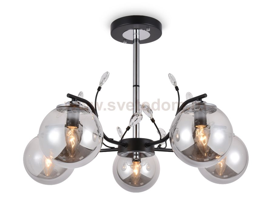 Люстра подвесная Ambrella TR9073/5 BK/SM черный/дымчатый E14 max 40W D620*420 TRADITIONAL