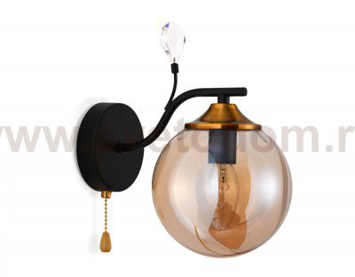 Настенный светильник бра Ambrella TR9079 BK/TI черный/янтарь E14 max 40W 240*150*230 TRADITIONAL