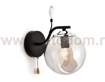 Настенный светильник бра Ambrella TR9080 BK/SM черный/дымчатый E14 max 40W 240*150*230 TRADITIONAL