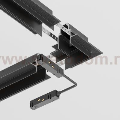 Угловой коннектор для встраиваемого магнитного шинопровода Maytoni TRA004CL-22B Accessories for tracks