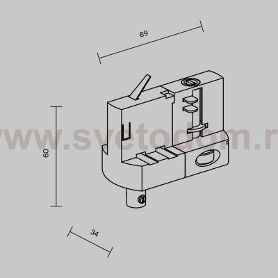 Комплектующие для трековой системы Maytoni TRA005-3-A-B Accessories for tracks Trinity