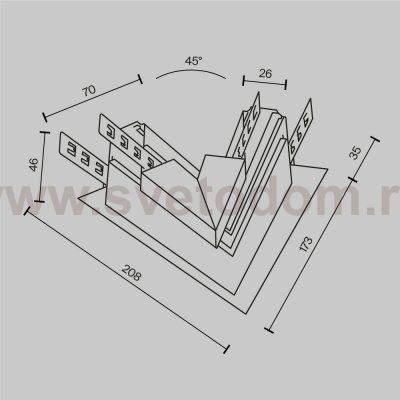 Комплектующие для встраиваемой трековой системы Maytoni TRA034CLS-42.12B Accessories for tracks Exility
