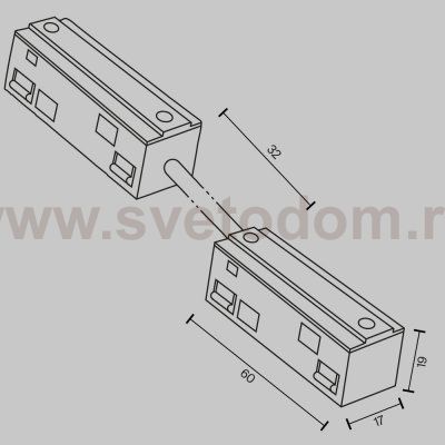 Комплектующие для трековой системы Maytoni TRA034CPC-42W-5-1 Accessories for tracks Exility