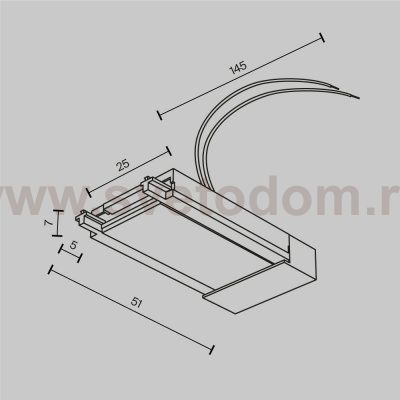 Комплектующие для накладной трековой системы Maytoni TRA084B-11W Accessories for tracks Radity