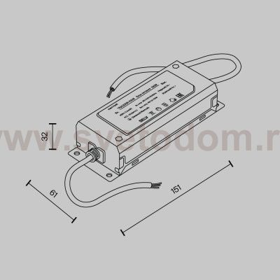 Комплектующие для текстильной подвесной системы Maytoni TRA130DR-100W Power Supply Parity