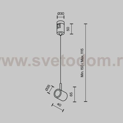 Комплектующие для трекового светильника Technical TRA154SW-1PT