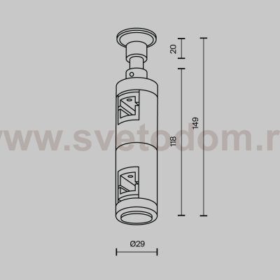 Комплектующие для систем освещения с токоведущими элементами Technical TRA155CW-D1-PT