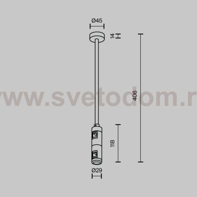 Комплектующие для систем освещения с токоведущими элементами Technical TRA158C-D1-PT