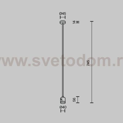 Комплектующие для систем освещения с токоведущими элементами Technical TRA159C-IPC1-PT