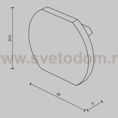 Комплектующие для накладной трековой системы Maytoni TRA172EC-R-11B Accessories for tracks Basity