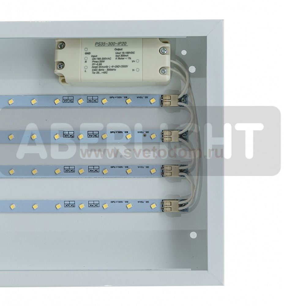 Светильник светодиодный ABERLICHT TRE-35/120 600 NW, 595*180*30mm, 38Вт, 3800Лм, 5000К,(0122)