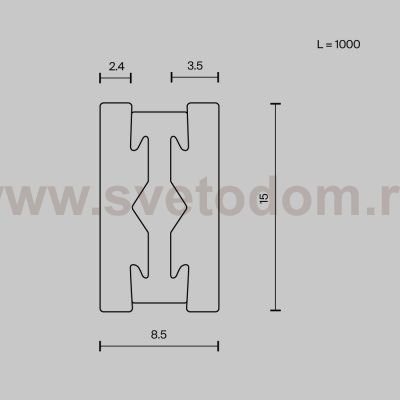Шинопровод накладной/подвесной Technical TRX154-111PT
